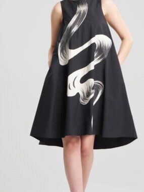 Natori Tech Cotton Taffeta Asymmetric Dress